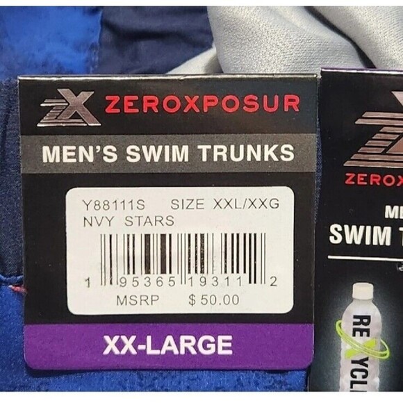 Zeroxposur Swim Trunks For Men Size XXLarge Swim Shorts UV Protection Blue/red - Picture 6 of 6